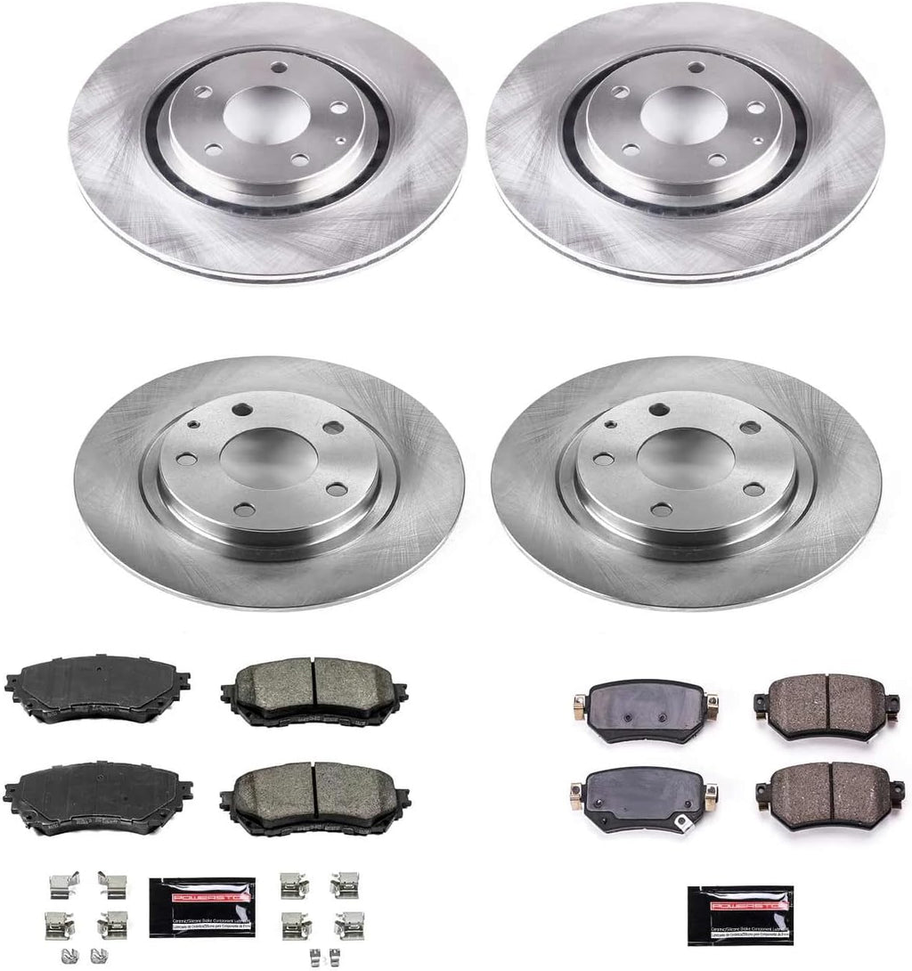 PowerStop Front and Rear Brake Kit for Mazda 6 2019-20 - Z17 Ceramic Brake Pads & Disc Rotors Replacement, KOE8618