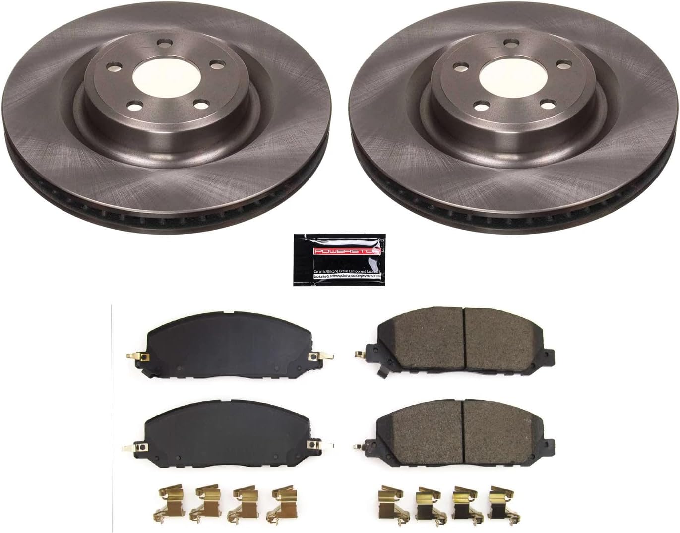 PowerStop Front Brake Kit for Ford Explorer 2020-25 | Lincoln Aviator 2020-25 - Z17 Ceramic Brake Pads & Disc Rotors Replacement, KOE8672