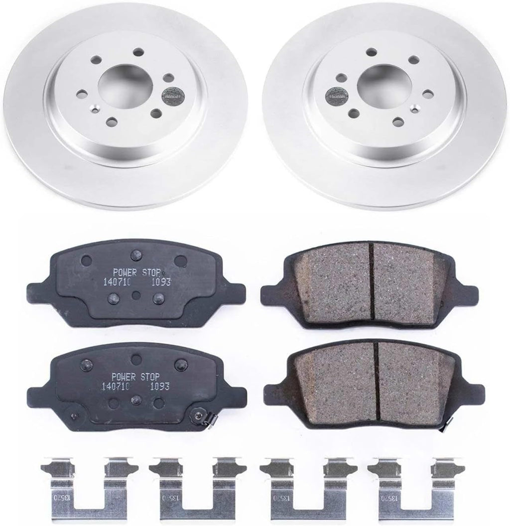 PowerStop Rear Brake Kit for Mobility Ventures MV-1 2014-17 | VPG MV-1 2011-12 - Fully-Coated Disc Rotors with Z17 Ceramic Brake Pads Replacement, CRK6800