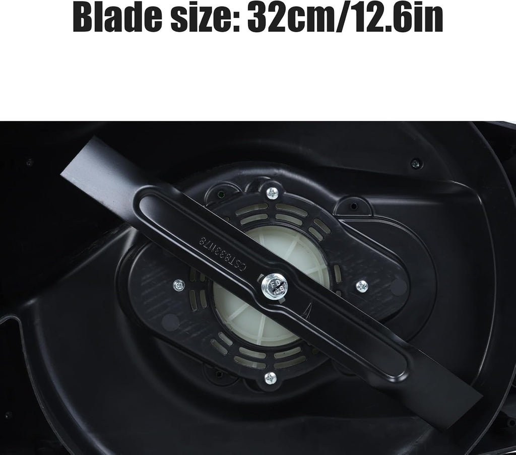 Self-Propelled Cordless Push Lawn Mower, 32cm Cutting Width, 1600W Power, 30L Grass Tank, 3-Position Height Adjustment (25-65cm), US Plug
