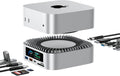 RayCue All-in-One Dock for Mac mini M4 with Smart Displays, NVMe/SATA SSD Enclosure, 4K60Hz HDMI, 10G USB-A/C, 5G USB-A*2, USB-C Charging, SD/TF, Audio – Mac mini M4 HUB &Docking Station(2024)