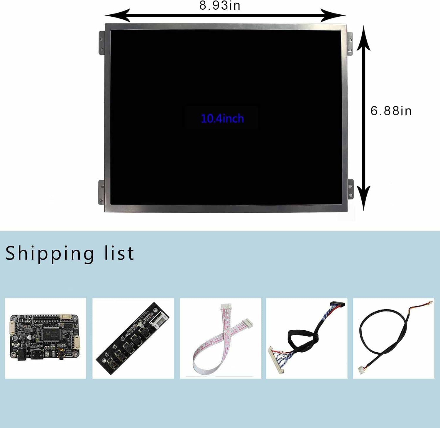 VSDISPLAY 10.4' 10.4 Inch 1024x768 600nit IPS LCD Screen VS104T-004A with Audio LCD Controller Board