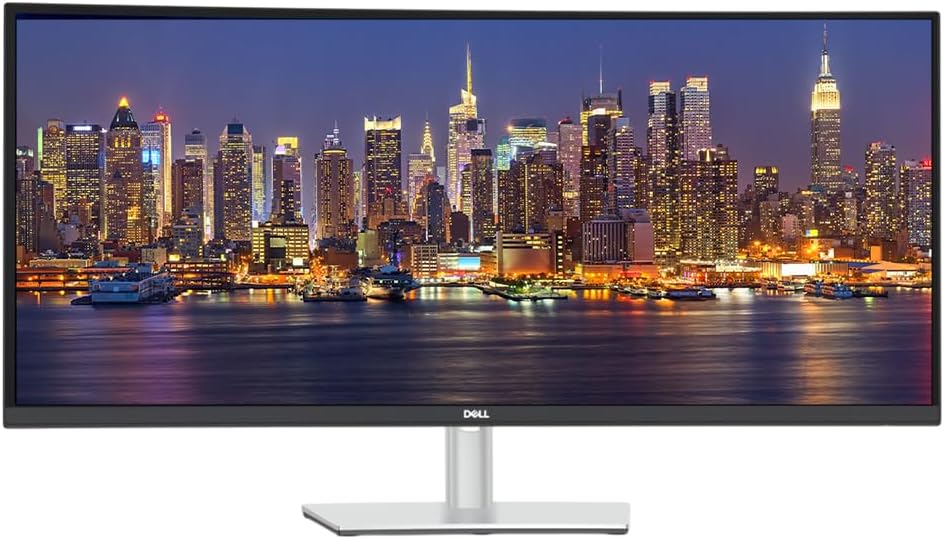 Dell P3424WE Curved 34-inch 1440P WQHD 2K LCD Monitor, 2-Pack Low Blue Light, Full Dock, IPS, HDMI, DisplayPort, USB Hub, USB-C, Ethernet and Desk Mount Dual Monitor Stand (Renewed)