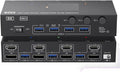 HDMI + Displayport KVM Switch 2 Monitors 3 Computers 8K@60Hz,Dual Monitor KVM Switch with 4 USB 3.0 Port for Keyboard Printer(with US Plug)