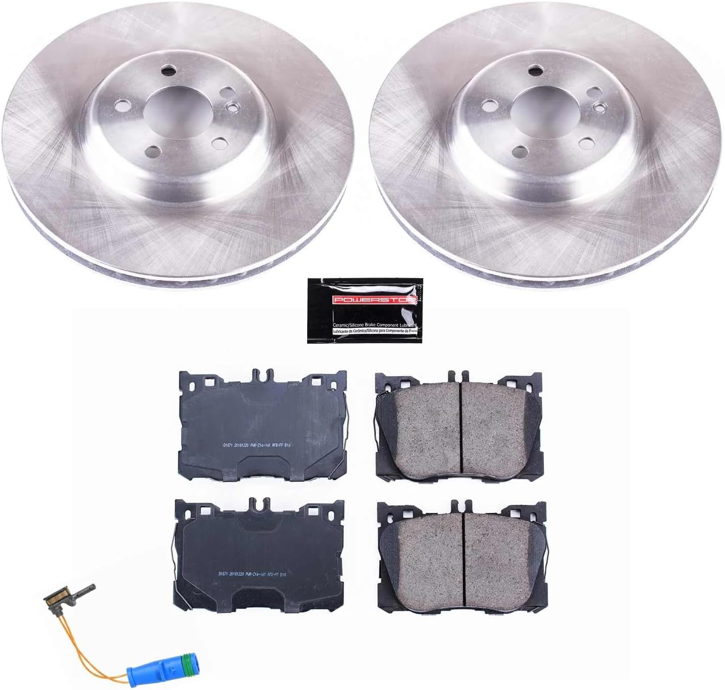 PowerStop Front Brake Kit for Mercedes-Benz C43 AMG 2017-23 |C450 AMG 2016 |CLS450 2019-22 |E300 2017-19 |E350 2020-23 - Z17 Ceramic Brake Pads & Disc Rotors Replacement, KOE7986
