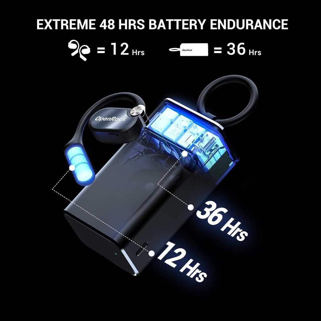 X Open-Ear Headphones, Upgraded Silicone Earhooks, 48Hrs Playtime, Comfort and Fit, IPX5 Waterproof, ENC Microphone, Smart App, Bluetooth 5.3, Wireless Over-Ear Earbuds for Sports, Office