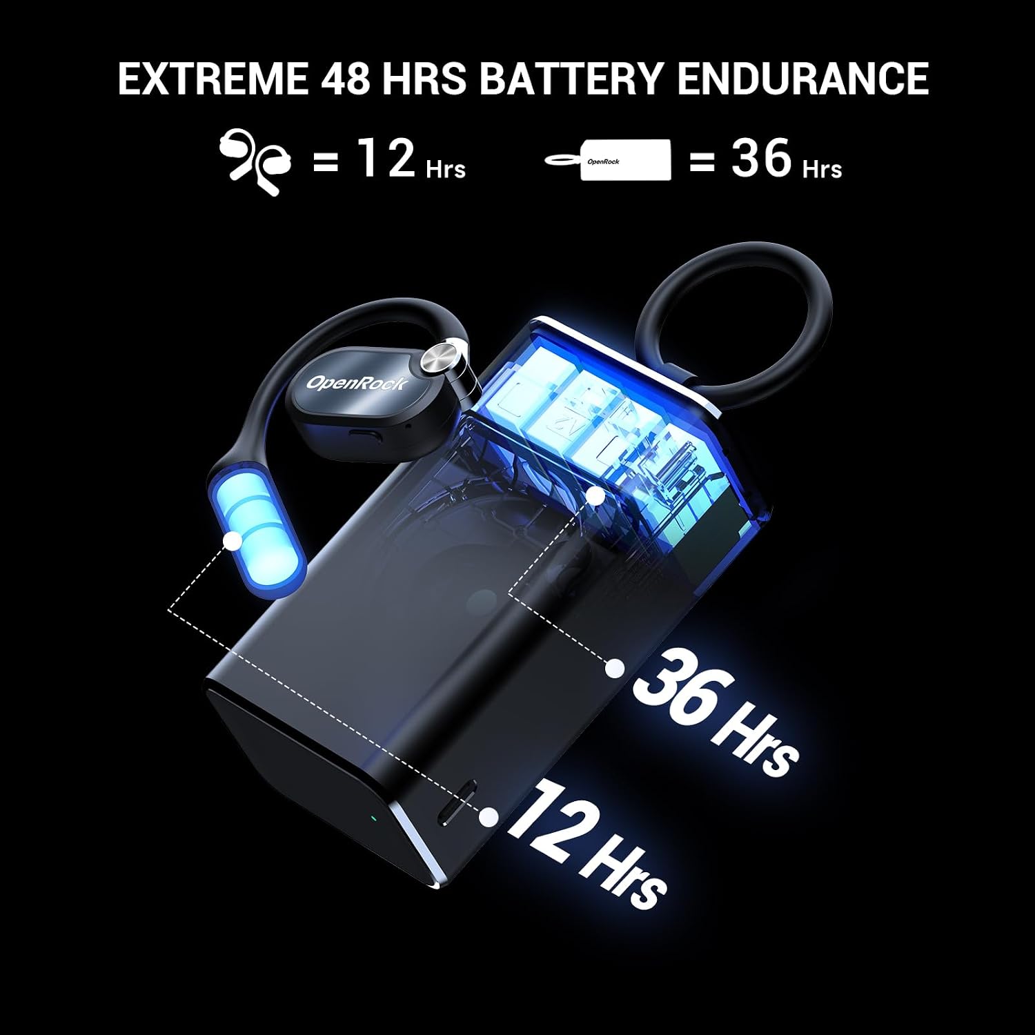 X Open-Ear Headphones, Upgraded Silicone Earhooks, 48Hrs Playtime, Comfort and Fit, IPX5 Waterproof, ENC Microphone, Smart App, Bluetooth 5.3, Wireless Over-Ear Earbuds for Sports, Office