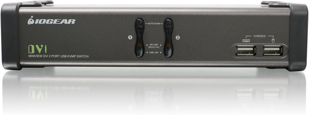 IOGEAR 2-Port DVI KVMP Switch with Cables and Wireless Media Center Keyboard and Mouse, GCS1102-KM1