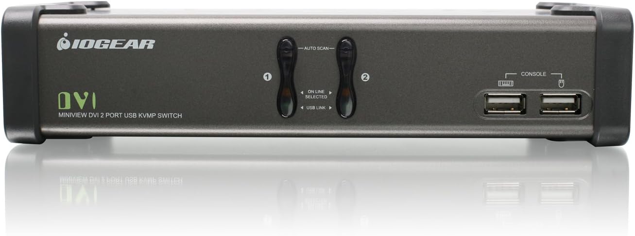 IOGEAR 2-Port DVI KVMP Switch with Cables and Wireless Media Center Keyboard and Mouse, GCS1102-KM1