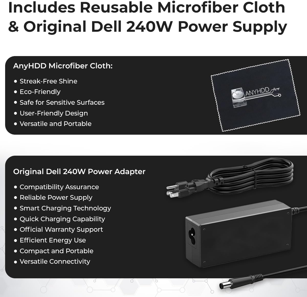 WD19DCS Dell Docking Station Dual Monitor - 4K Display, USB-C Performance Dock with 240W Adapter, HDMI, DisplayPort, USB-C Cables & Cloth (Renewed)