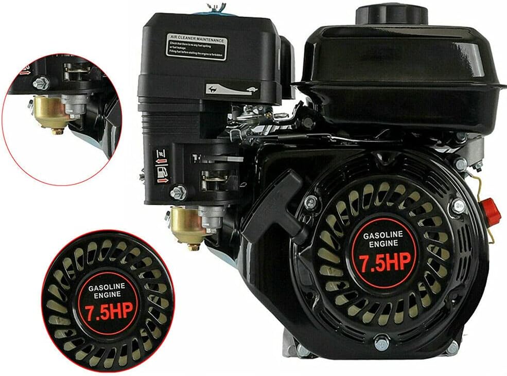 4-Stroke Gas Engine Motor GX160 Motor Replacement 7.5HP 210CC Pull Start Air Cooled Single Cylinder Gas Engine Suitable for Honda GX160 Ideal for Compressor Lawnmower Pump Generator Go Kart Engine
