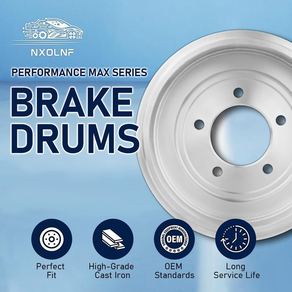 2Pcs Rear Brake Drum Automotive Replacement Drums Brakes for Ford EcoSport 2.0L 2004-2012, for Fiesta 1.6L 2005-2009, for Focus 2.0L 2000-2008, for Focus 2.3L 2003-2007