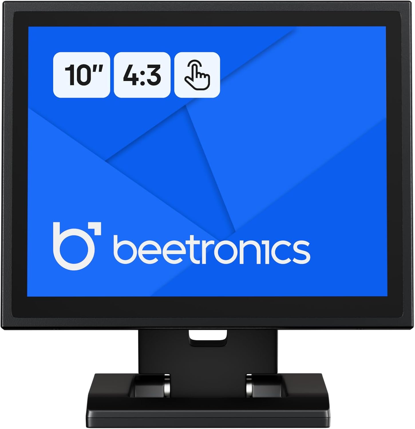 Beetronics 10 Inch Touchscreen Monitor | Full HD 1080p | 10TSV7M – Industrial-Grade, Professional 10-Point Multi Touch Display for PC, Mac, Linux – HDMI, DisplayPort, USB-C, VGA Inputs