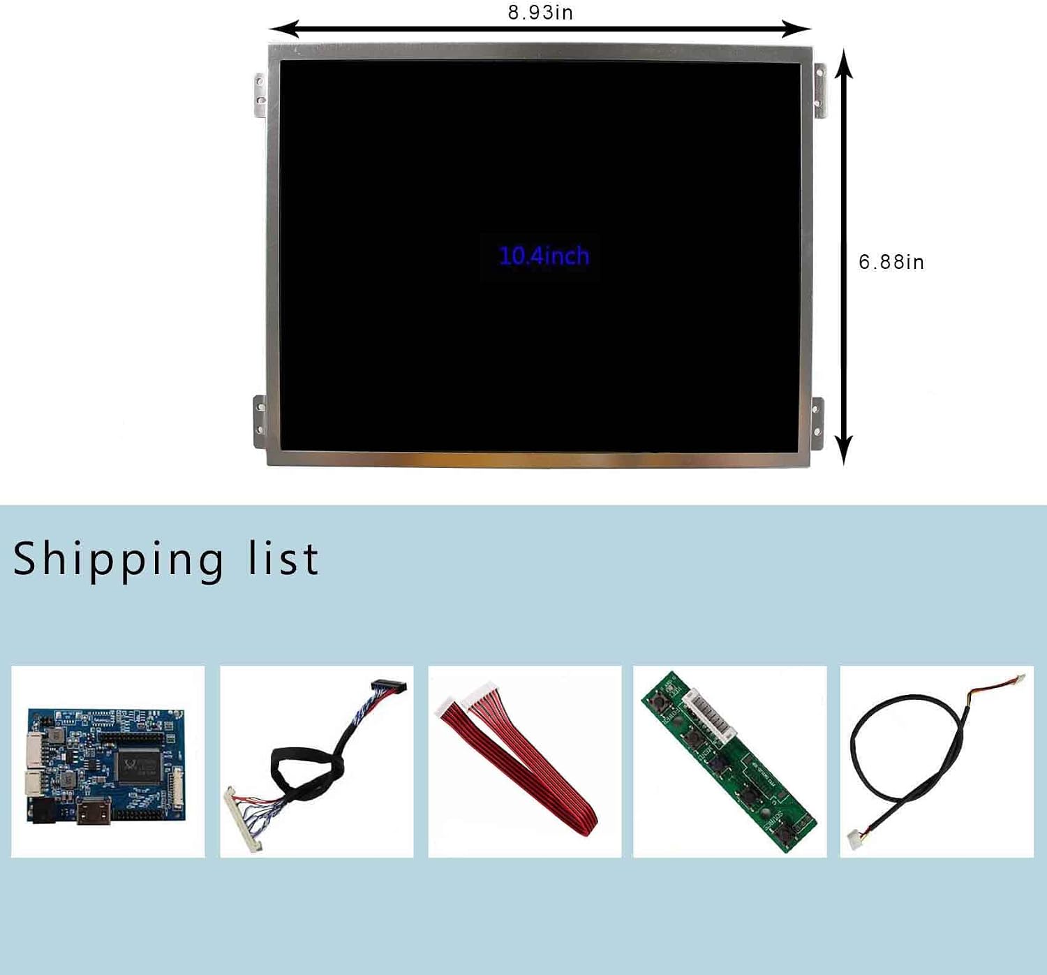 VSDISPLAY 10.4 Inch IPS 1024x768 LCD Screen 600Nits Display Panel with Audio LCD Controller Board VS-TY2660H-V661