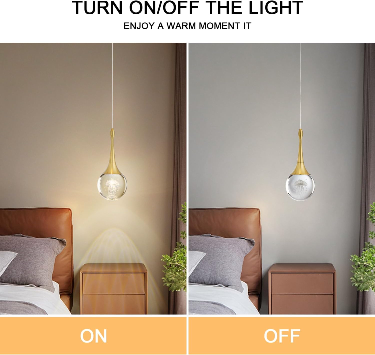 CHYING LED Kitchen Island Pendant Lights 3 Pack Gold Teardrop Pendant Light Bathroom Ceiling Hanging Light Globe Jellyfish Pendant Lighting for Living Room Dining Room Bar 3000K Warm White