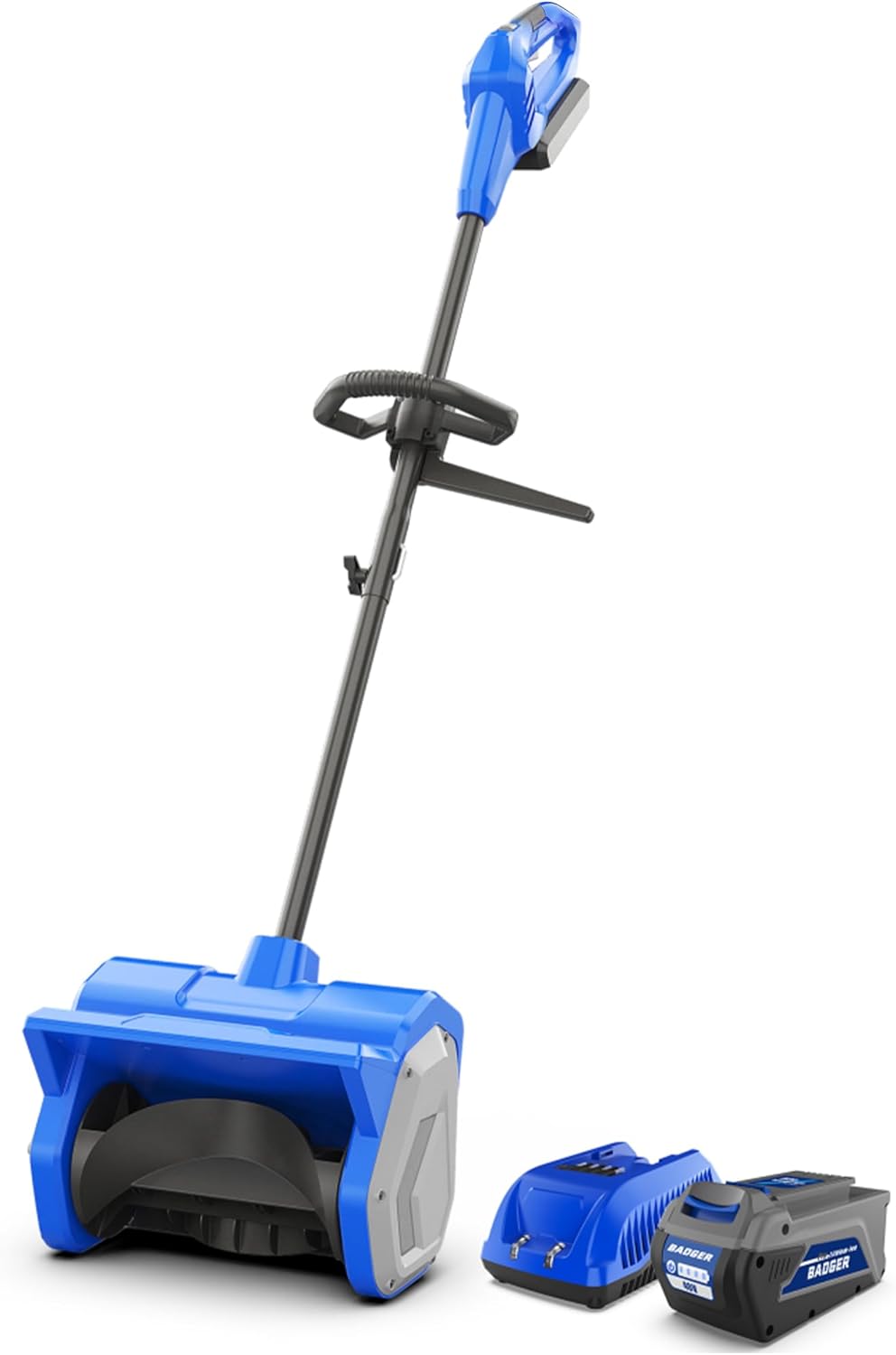 Wild Badger Power 40V Cordless Snow Shovel, 12' Brushless, 20 FT Throw, 8' Depth, 4.0Ah Battery & Fast Charger Included, for Steps, Porches, Walkways & Driveways