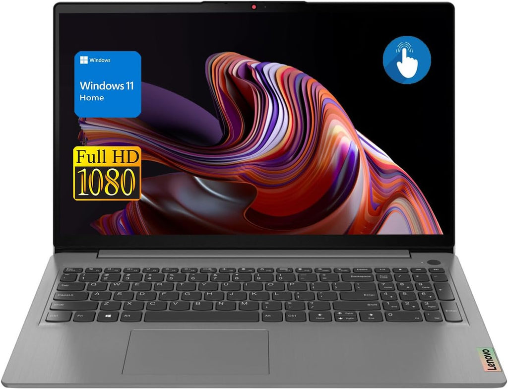 Lenovo IdeaPad 3 Laptop, 15.6' FHD Touchscreen, Intel Core i3-1115G4, 8GB RAM, 256GB SSD, HDMI, Webcam, Wi-Fi 6, SD Card Reader, Windows 11 Home, Grey (Renewed)