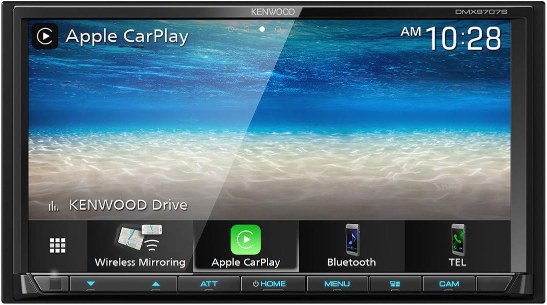 Kenwood DMX9707S 6.95' Resistive Touchscreen Digital multimedia receiver with Bluetooth (does not play CDs) | With Apple CarPlay and Android Auto (Renewed)