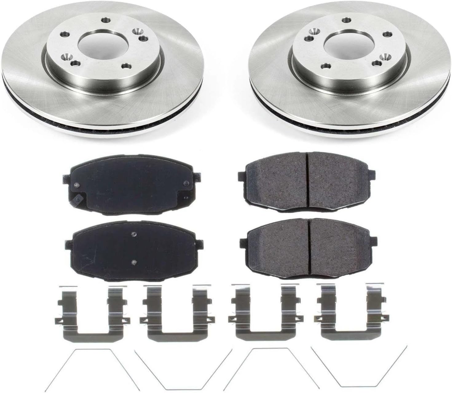 PowerStop Front Brake Kit for Hyundai Elantra GT 2018-20 | Kia Soul 2017-19 - Z17 Ceramic Brake Pads & Disc Rotors Replacement, KOE8007