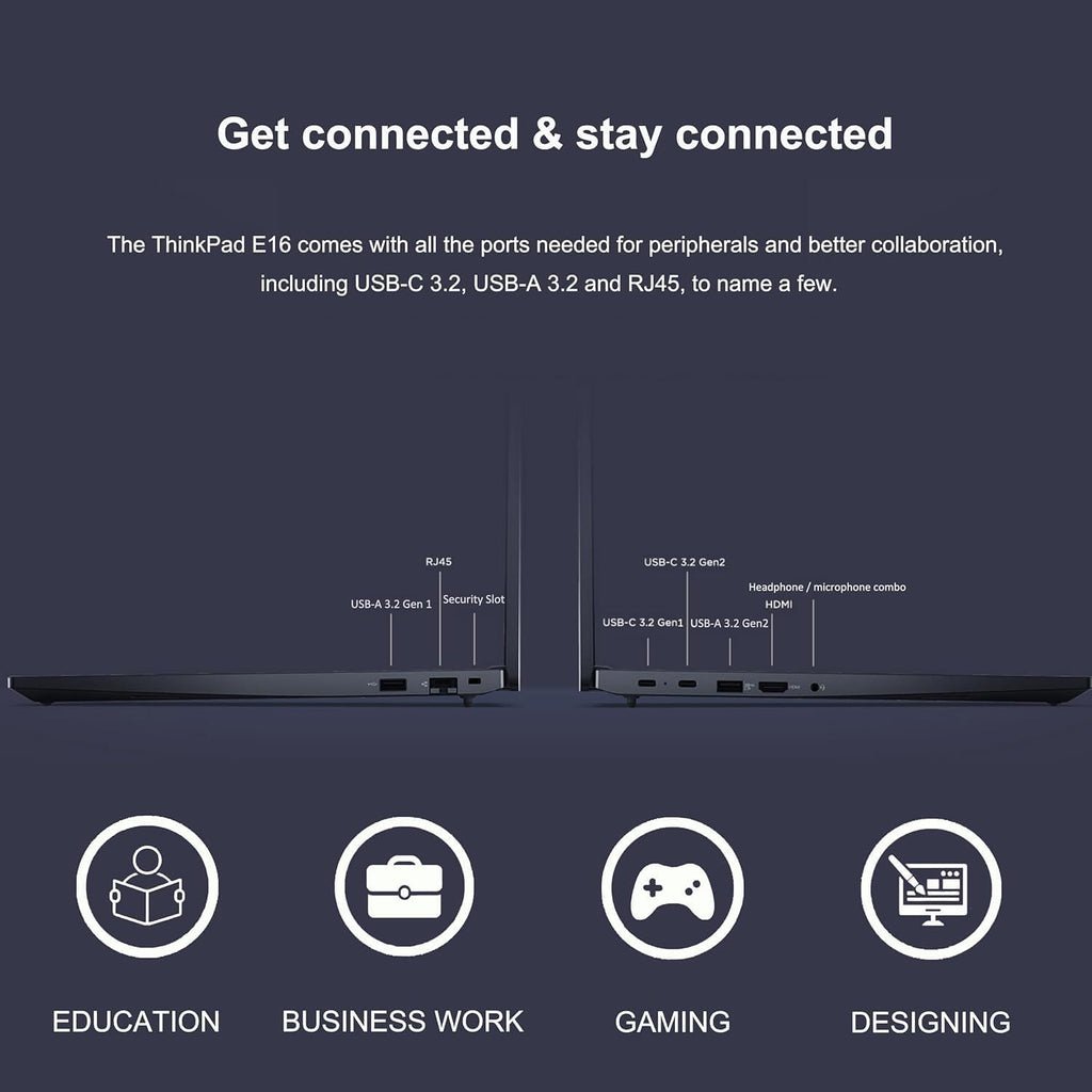 Lenovo ThinkPad E16 Business Laptop (16' FHD+ Touchscreen, AMD Ryzen 5 7530U (Beat i7-1165G7), 16GB RAM, 512GB SSD) Fingerprint, Backlit, FHD Webcam, Wi-Fi 6, Ethernet, Win 11 Pro w/ Copilot, Black