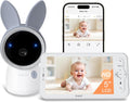 ARENTI 2.4G&5G Smart Baby Monitor with Camera and Audio, 5'' WiFi/No-WiFi 4MP Split Screen with Night Light, Smoothing Lullabies, Cry&Motion Detection, Temp&Humidity Senor, Free APP with Motion Video