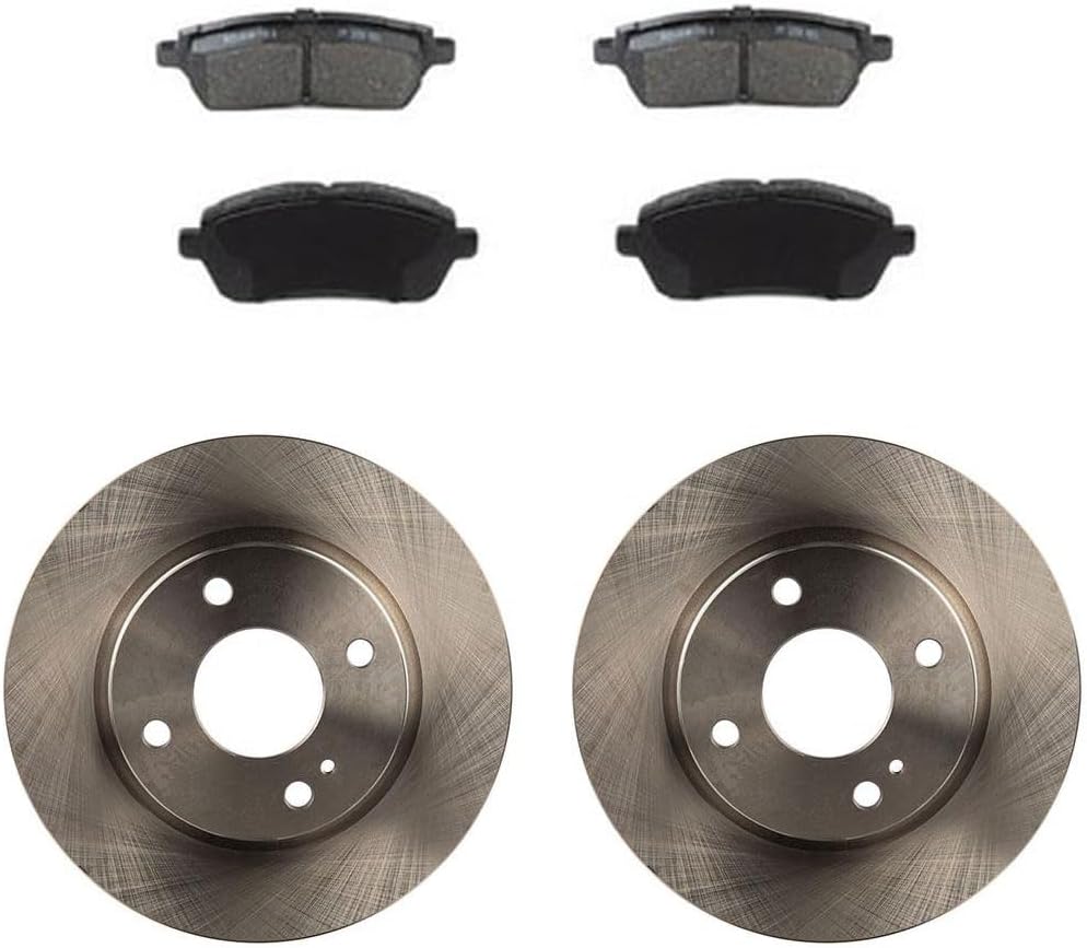 Brake Kit Front Semi-Metallic Brake Pads and Rotors Kit (258mm) for Ford Fiesta 1.6L 2011 2012 2013 2014 2015 2016 2017 2018 2019 for Ford Fiesta 1.0L 2014 2015 2016 2017 Brakes and Rotors