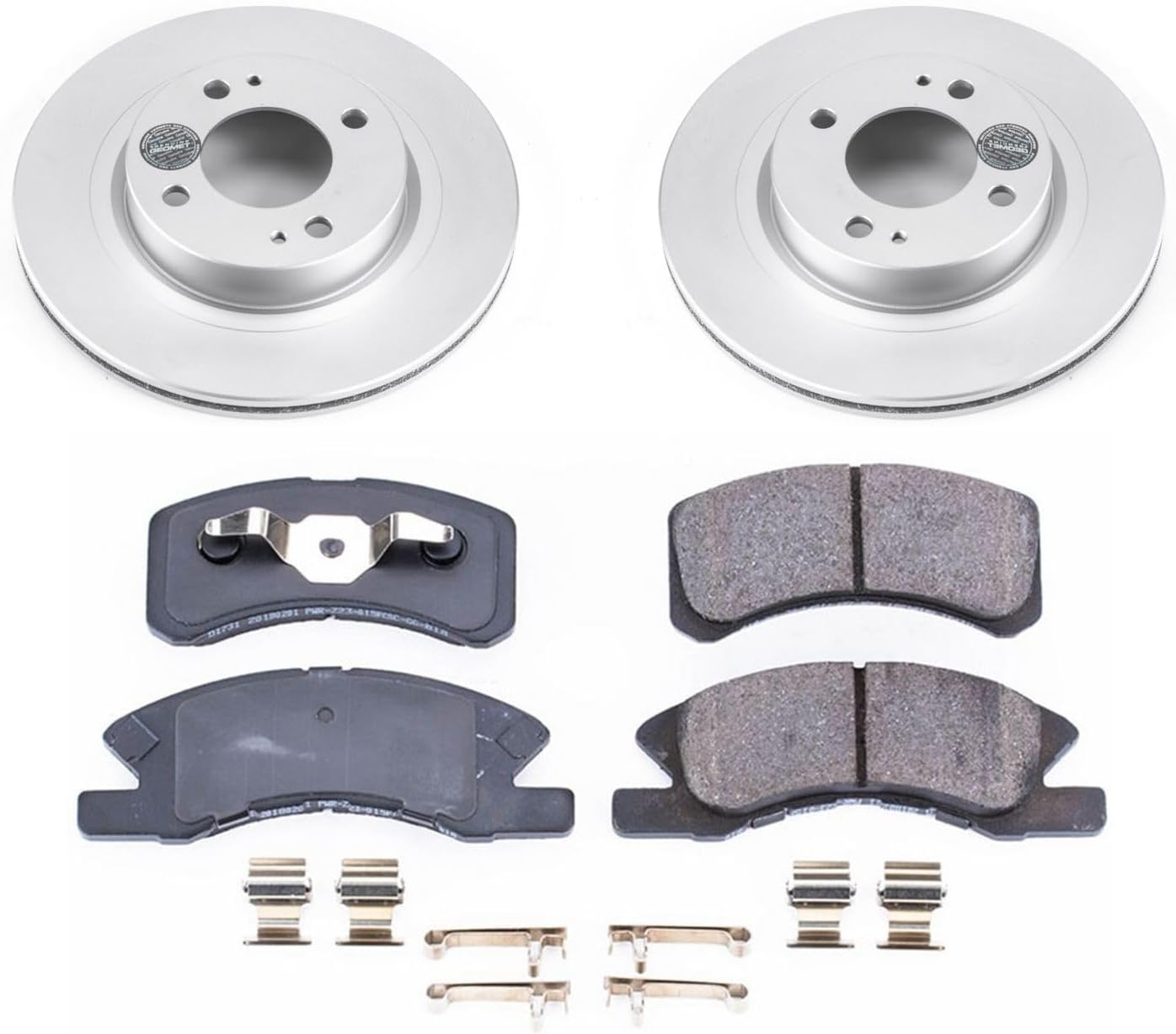PowerStop Front Brake Kit for Mitsubishi Mirage 2017-24 | Mitsubishi Mirage G4 2017-24 - Fully-Coated Disc Rotors with Z17 Ceramic Brake Pads Replacement, CRK7894