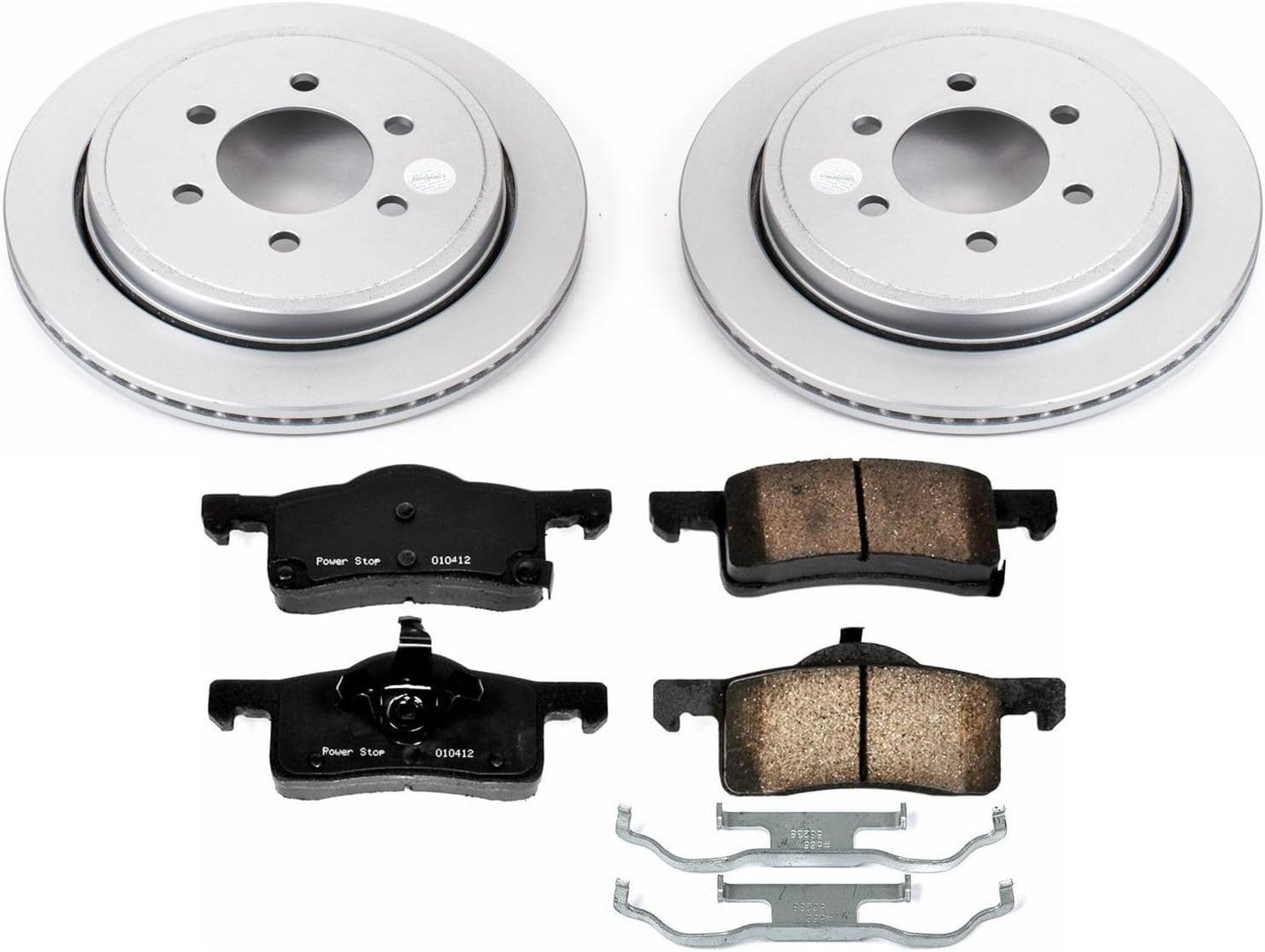 PowerStop Rear Brake Kit for Ford Expedition 2002-06 | Lincoln Navigator 2003-06 - Fully-Coated Disc Rotors with Z17 Ceramic Brake Pads Replacement, CRK1935