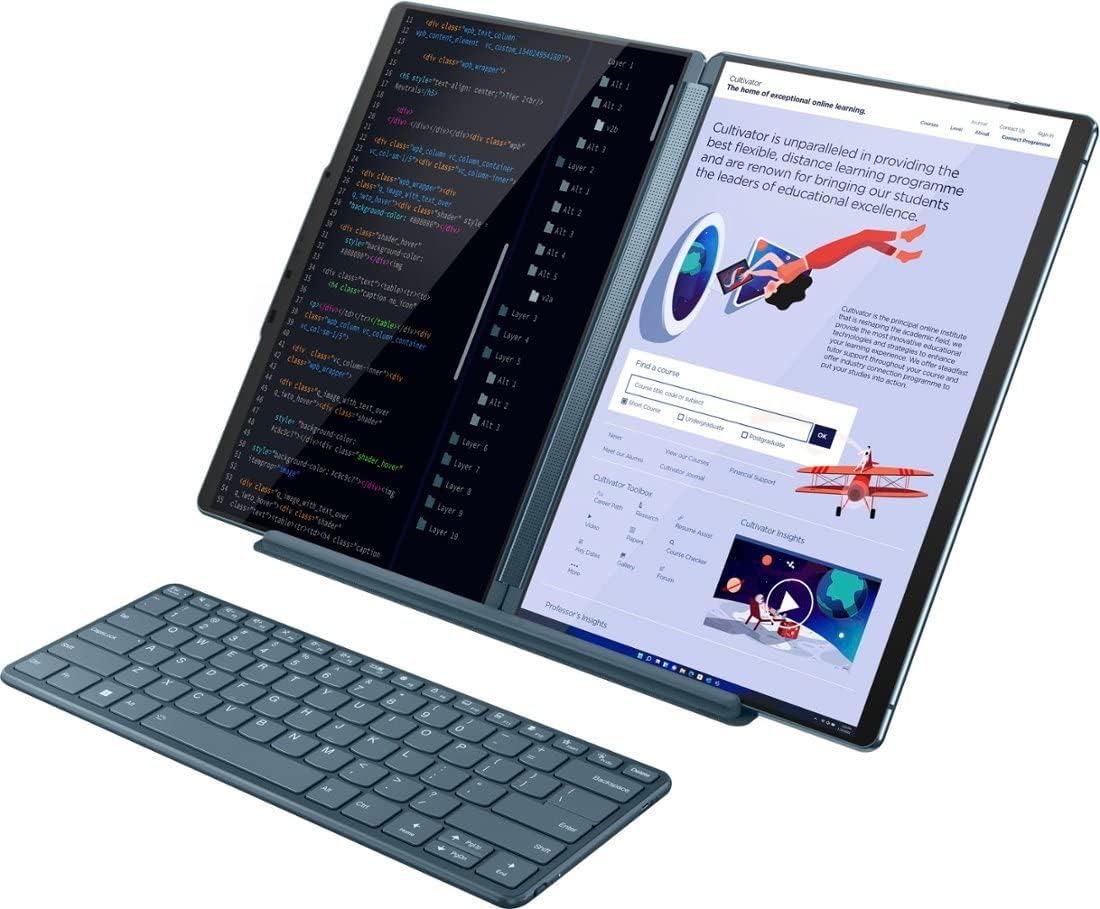 Lenovo Yoga Book 9i 2-in-1 13.3' 2.8K Dual Screen OLED Touch Laptop - Intel Core i7-1355U with 16GB Memory - 512GB SSD - Tidal Teal ((512GB - China Model No Warranty)