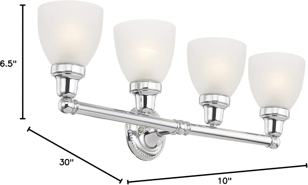Livex Lighting 1024-05 Classic 4-Light Bath Light, Chrome