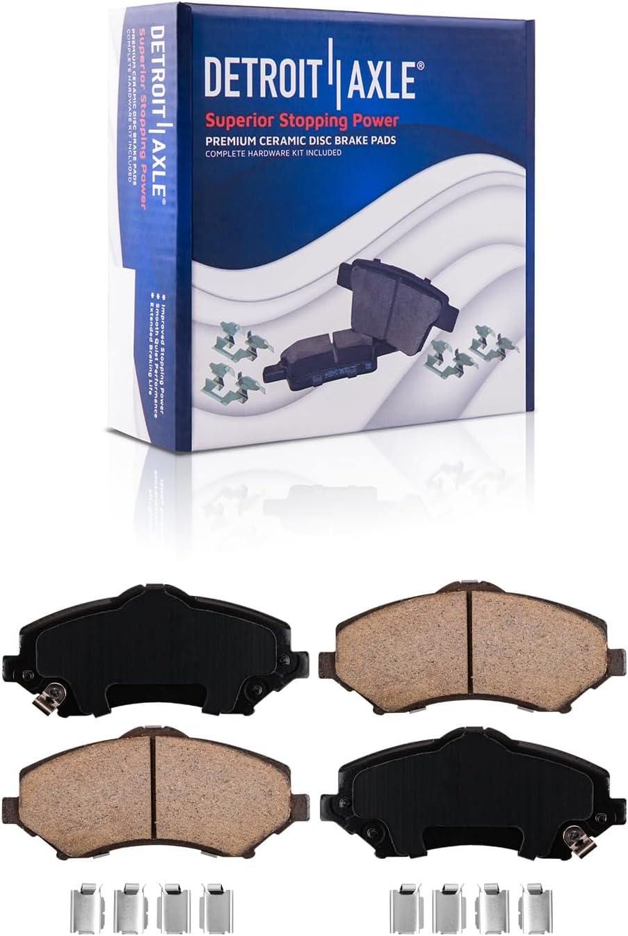 Detroit Axle - Front Brake Kit for 2008-2012 Jeep Liberty 2009-2012 Dodge Nitro Disc Brake Rotors Ceramic Brake Pads 2009 2010 Replacement : 13.07' inch Rotor