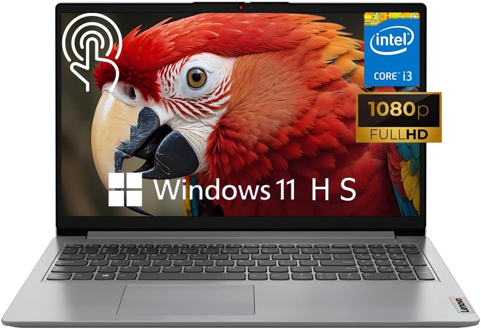 Lenovo Ideapad 1i 15.6' Touch Laptop, Intel Core i3-1215U, 15.6'' FHD Touchscreen Display, 8GB RAM, 256GB SSD, Intel UHD Graphics,Wi-Fi, HDMI, Windows 11 Home, Cloud Gray (Renewed)