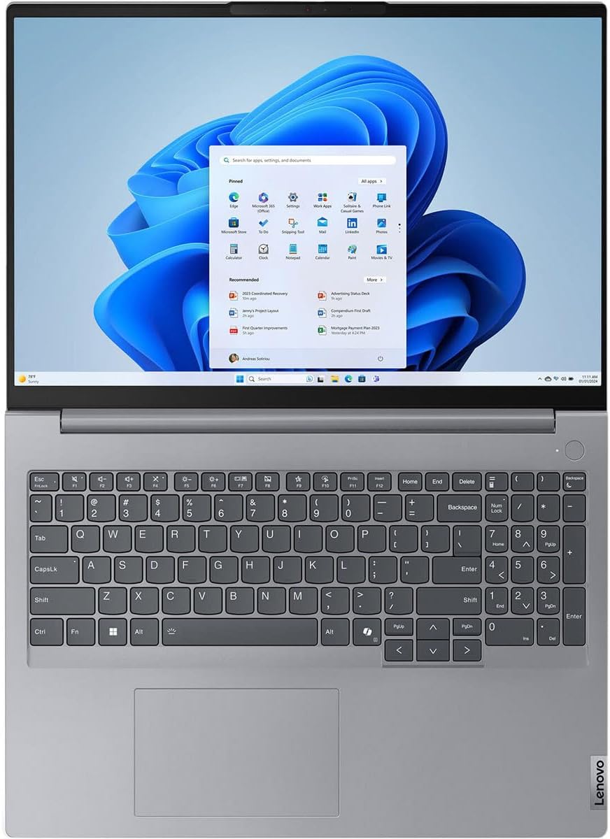 Lenovo ThinkBook 16 G7 ARP 21MW0002US 16' Touchscreen Notebook - WUXGA - AMD Ryzen 5 7535HS - 16 GB - 512 GB SSD - English (US) Keyboard - Arctic Gray