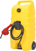 14 Gallon Fuel Tank, Portable Diesel Transfer Gas Can, Manual Transfer Nozzle, Fuel Container, Heavy-Duty Fuel Caddy for Car, ATV, Weeder, Boat, Etc., Yellow