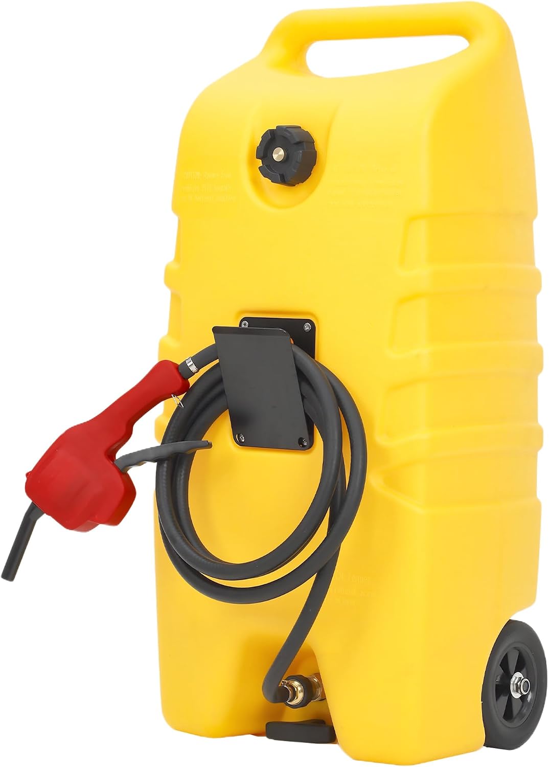 14 Gallon Fuel Tank, Portable Diesel Transfer Gas Can, Manual Transfer Nozzle, Fuel Container, Heavy-Duty Fuel Caddy for Car, ATV, Weeder, Boat, Etc., Yellow