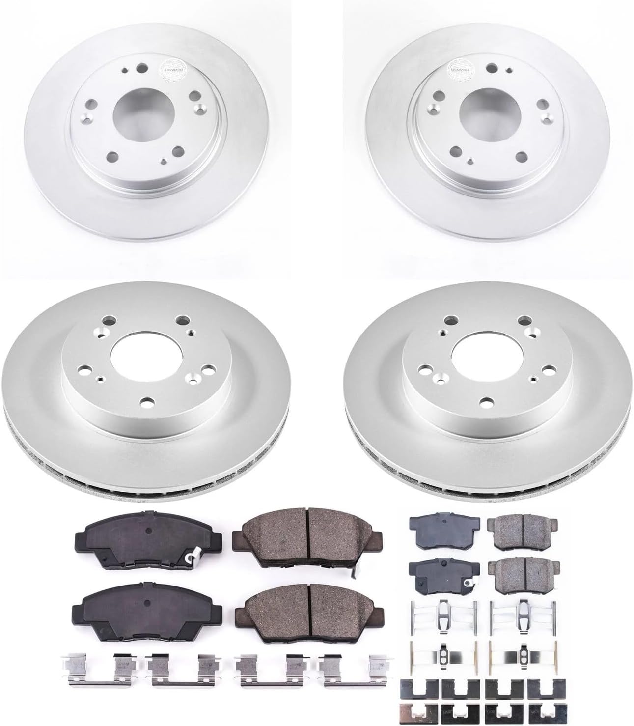 PowerStop Front and Rear Brake Kit for Honda CR-Z 2011-15 - Fully-Coated Disc Rotors with Z17 Ceramic Brake Pads Replacement, CRK5936
