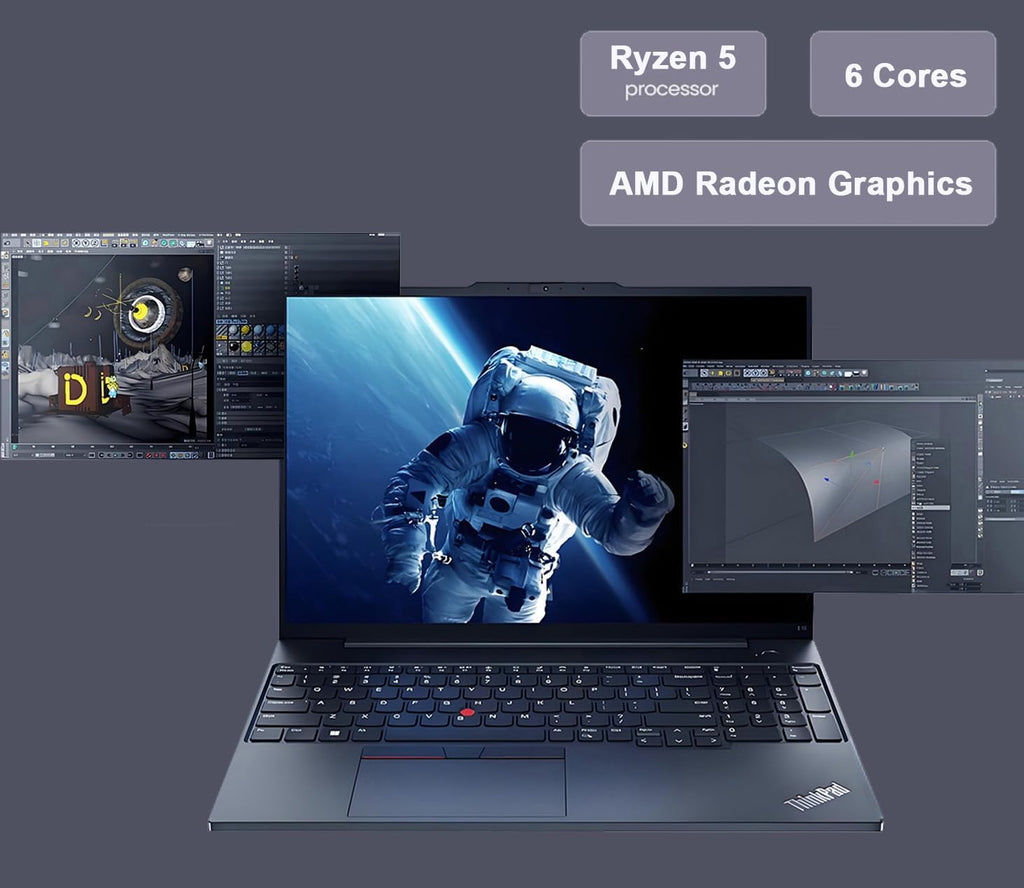 Lenovo ThinkPad E16 Business Laptop (16' FHD+ Touchscreen, AMD Ryzen 5 7530U (Beat i7-1165G7), 16GB RAM, 512GB SSD) Fingerprint, Backlit, FHD Webcam, Wi-Fi 6, Ethernet, Win 11 Pro w/ Copilot, Black