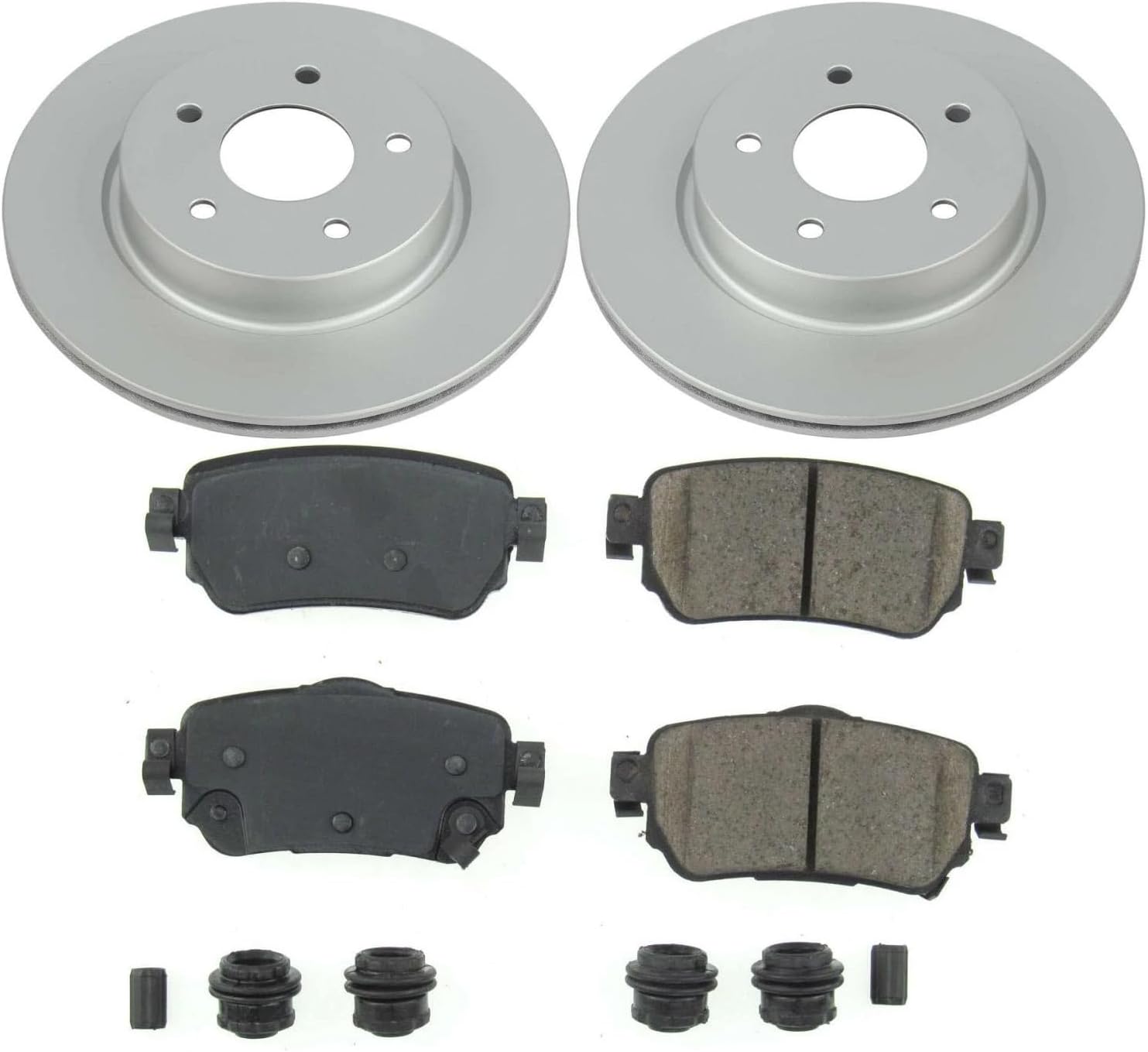 PowerStop Rear Brake Kit for Nissan LEAF 2018-25 |Rogue 2018-20 |Rogue Sport 2019-21 - Fully-Coated Disc Rotors with Z17 Ceramic Brake Pads Replacement, CRK8313