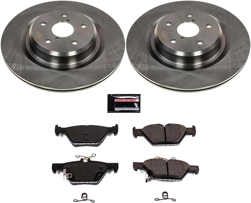PowerStop Rear Brake Kit for Subaru Ascent 2019-20 - Z17 Ceramic Brake Pads & Disc Rotors Replacement, KOE8493