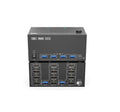KVM Switch 4 Monitors 2 Computers,USB 3.0 HDMI+DisplayPort Four Monitor for PC Share Display 4USB(204 1H3D)