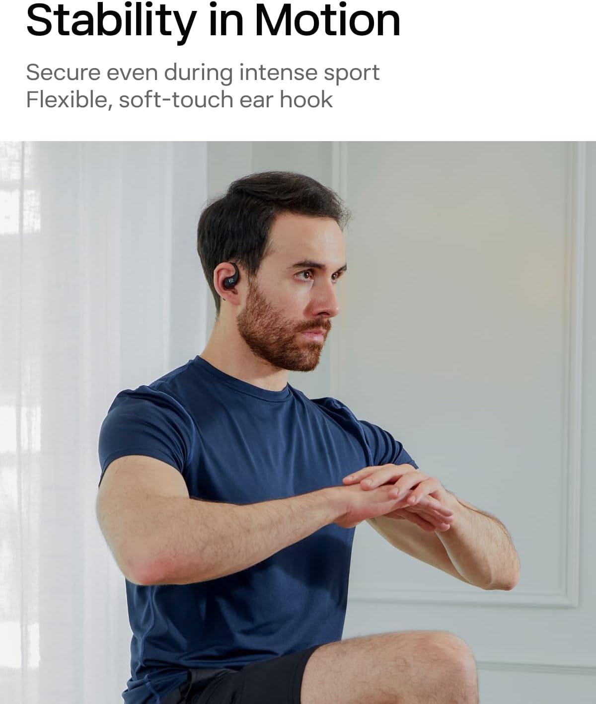 SHOKZ OpenFit-Open-Ear True Wireless Bluetooth Headphones with Microphone,Earbuds with Earhooks,Sweat Resistant,Fast Charging,28HRS Playtime,Compatible with iPhone&Android,Black,Bluetooth5.2