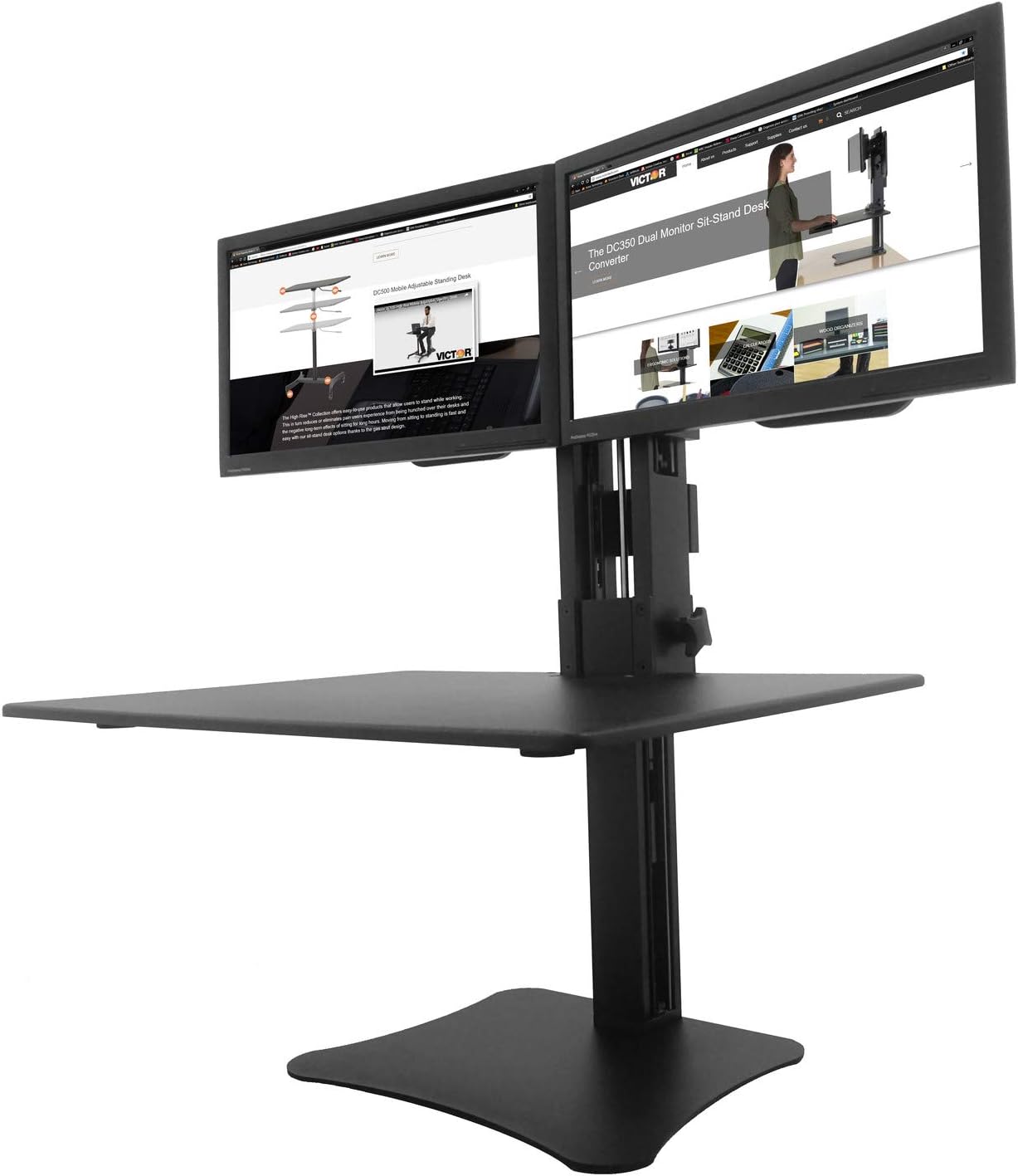 Victor High Rise Collection Dual Monitor Sit-Stand Standing Desk Converter, 28' by 23' by 15.5', Black