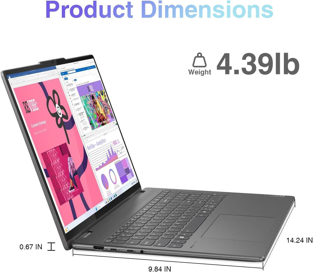 Lenovo Yoga 7i 2-in-1 AI Business Laptop 16' 2K Touchscreen FHD+ IPS Display (Intel Core Ultra 7 155U (Up to 4.80 GHz), 16GB LPDDR5X, 2TB SSD, Wi-Fi 6E, Backlit KB, FP Reader, TB 4, Webcam, Win11P)