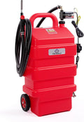 FMCNMech 16 Gallon Portable Fuel Caddy with 12V Electric Pump, Forward & Reverse Fuel Transfer Tank for Gasoline, Diesel, and Kerosene, HDPE Fuel Tank with Wheels for Pickup Trucks, Lawn Mowers, Tractors, ATVs, and Garage Use