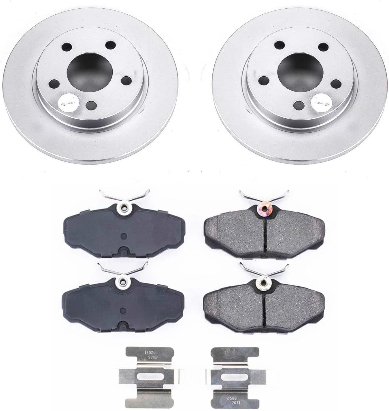 PowerStop Rear Brake Kit for Ford Taurus 1993-05 |Lincoln Continental 1993-02 |Mercury Sable 1993-05 - Fully-Coated Disc Rotors with Z17 Ceramic Brake Pads Replacement, CRK1298