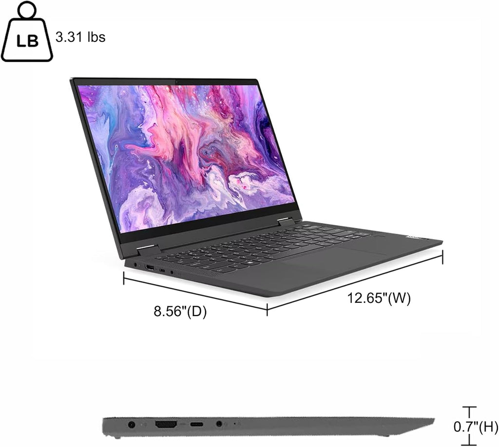 Lenovo IdeaPad Flex 5 2-in-1 Laptop 14' FHD IPS Touchscreen AMD 8-core Ryzen 7 (Up to 4.1GHz) 8GB RAM 512GB SSD Backlit Fingerprint Type-C Win10Pro ICP Hub