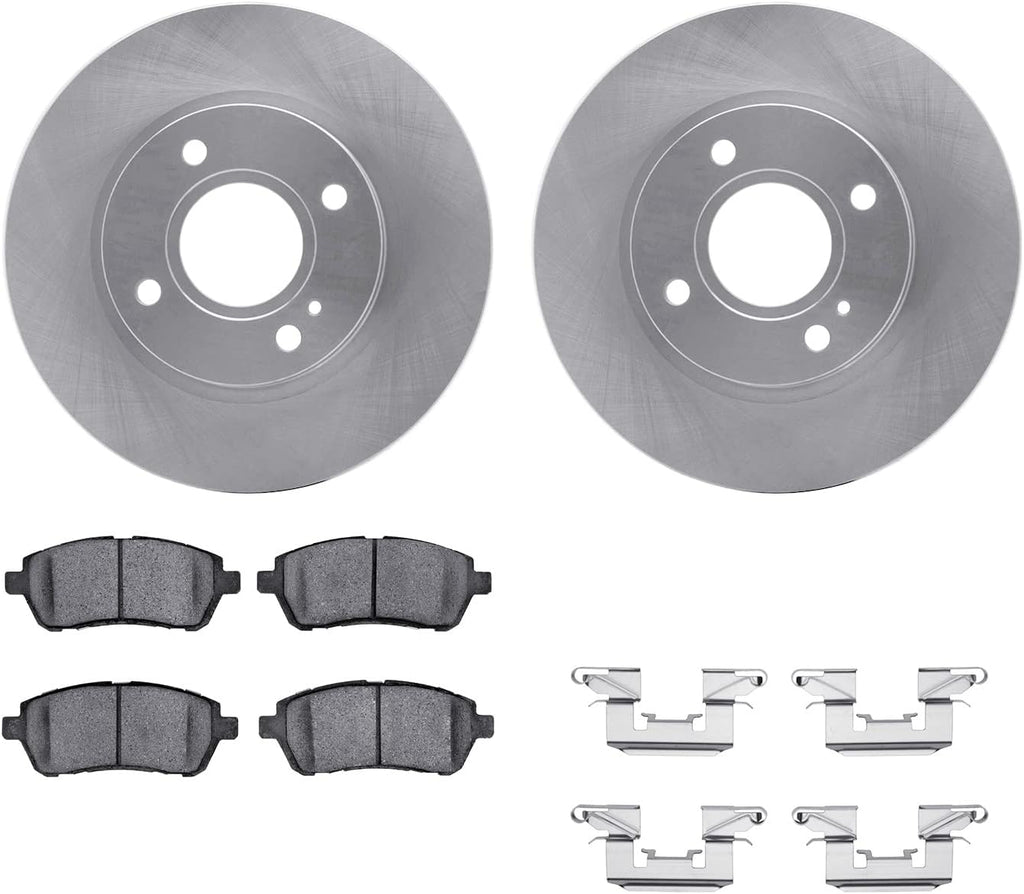Dynamic Friction Company Front Brake Kit Fits 2011-2013 Ford Fiesta USA/CANADA; 2014-2019 Ford Fiesta USA/CANADA Rear Drum S, SE, Titanium| 5000 Advanced Pads, Blank Rotors| Hardware| 10.2' Front