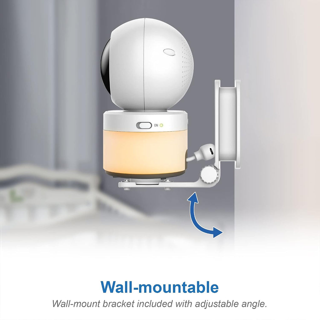 VTech VM5463-2 Upgraded Video Baby Monitor with 2 Cameras – 5' HD Screen, 12-Hour Battery, Pan Tilt Zoom, Ceiling Star Projector Night Light, 2-Way Audio, Non-WiFi Secure, No App Needed