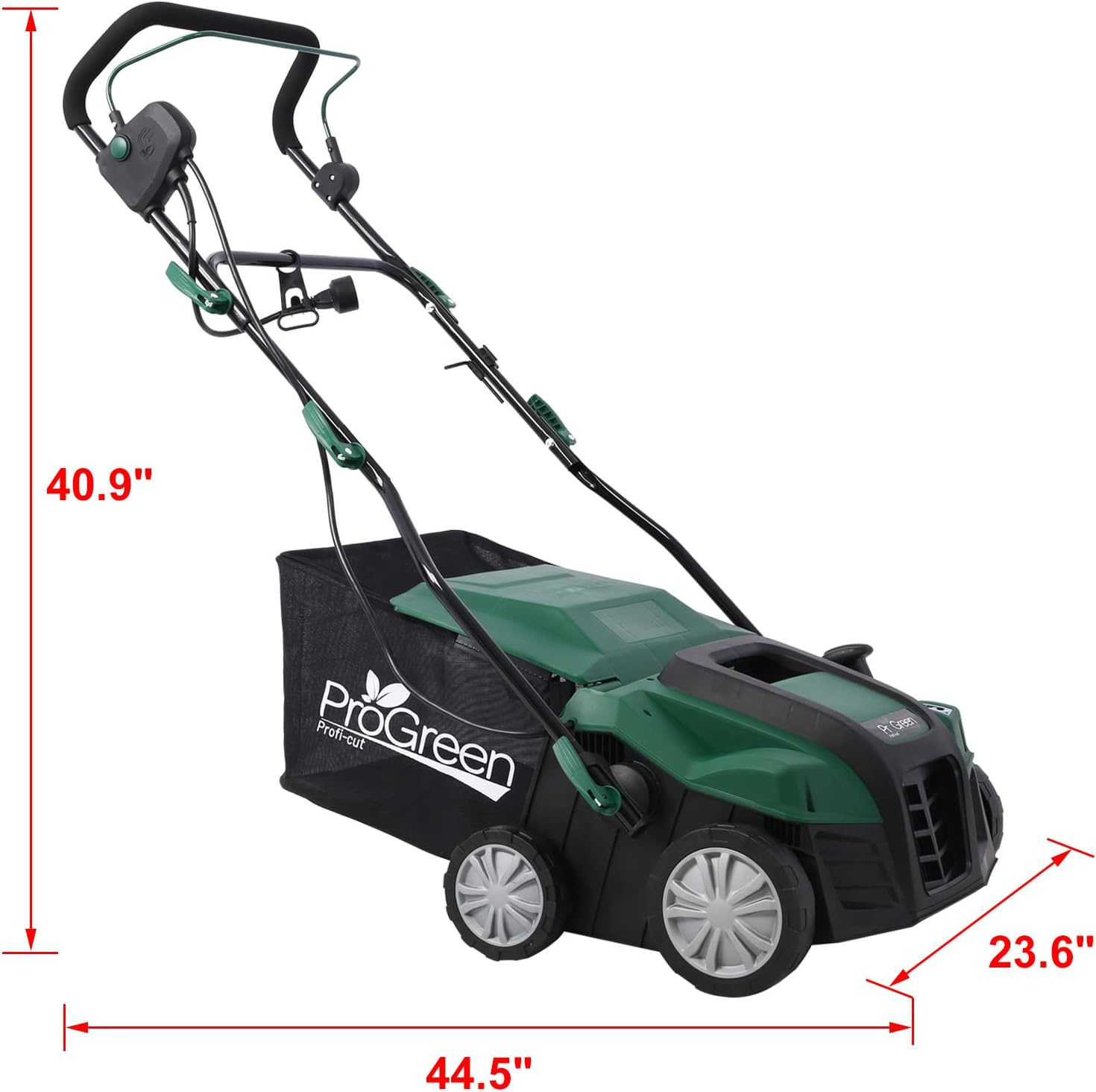 SPOFLYINN with Removable Collection Bag Electric Lawn Dethatche Garden Scarifier Electric Dethatcher Scarifier r for Home Garden 16 inches