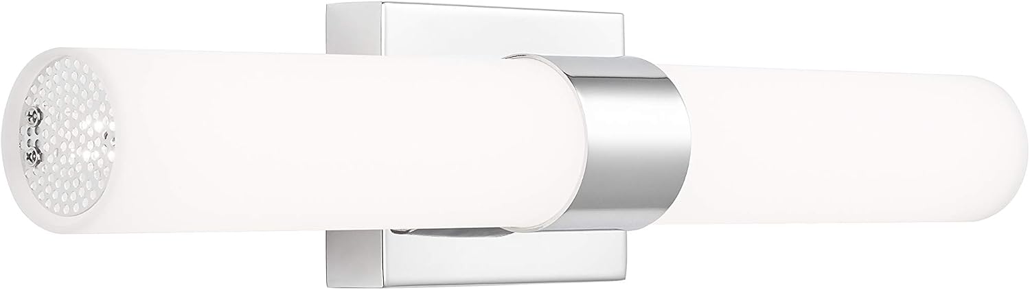 Linea di Liara Perpetua Modern LED Bathroom Vanity Light Bar 22 Inch Chrome Bathroom Light Fixtures Over Mirror and Over Sink, Dimmable White Frosted Glass Shade, UL Listed